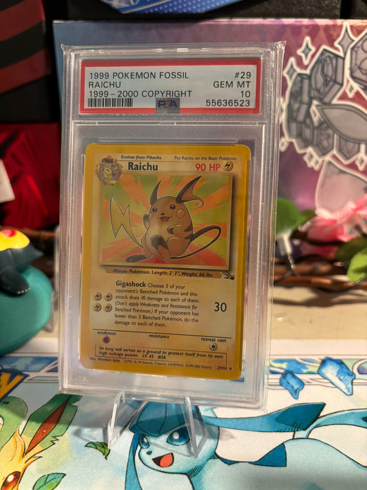 Pokemon Raichu Fossil 1999-2000 PSA 10 Non-Holo