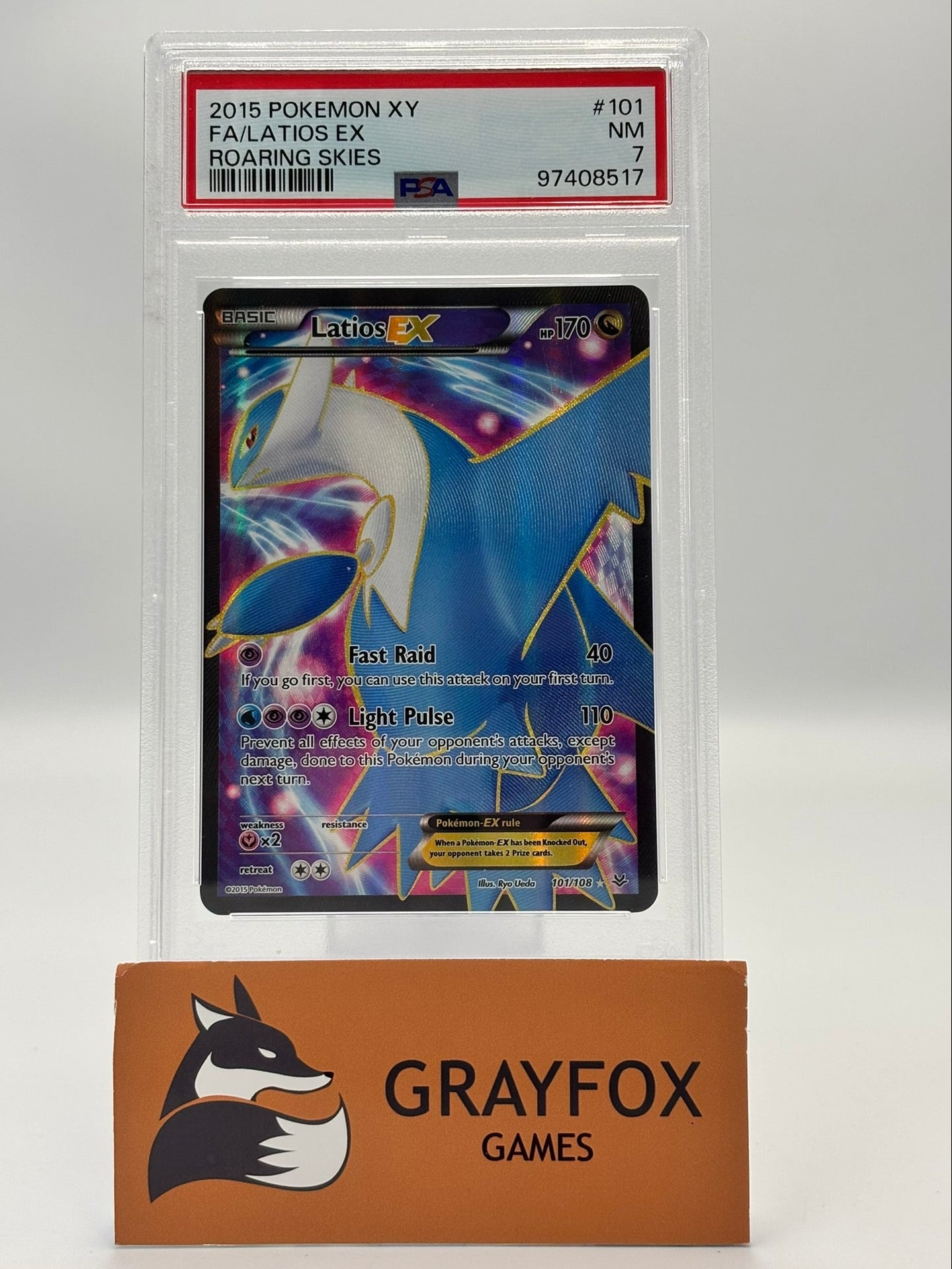 Latios Ex 2015 Pokemon XY Roaring Skies PSA 7 101/108