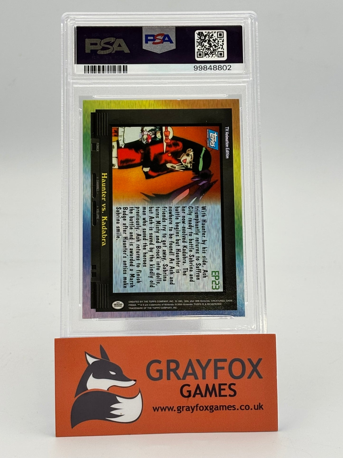 Pokemon  Haunter vs Kadabra Ep23 Sabrina PSA 6 Graded Topps TV 2000
