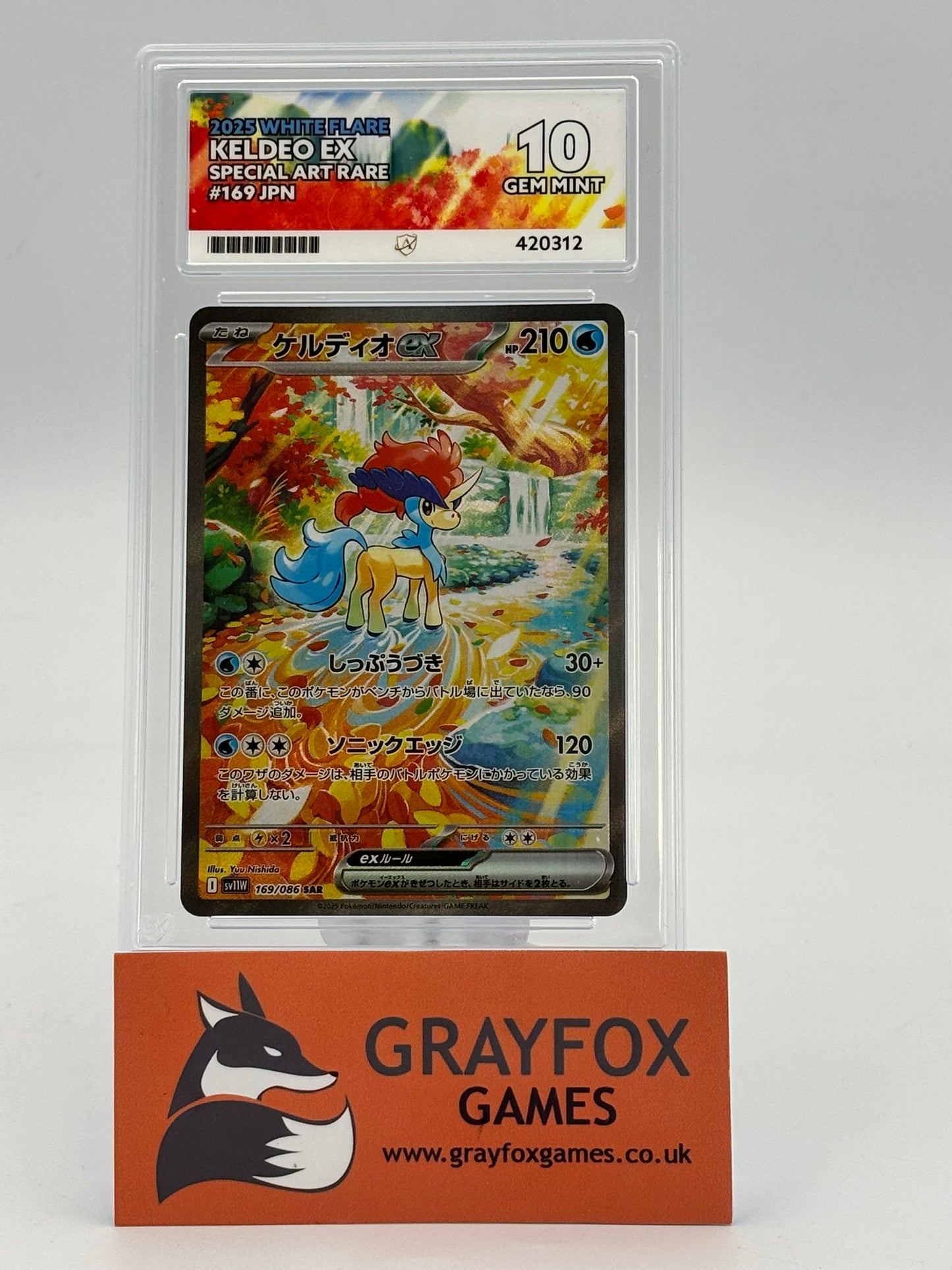 Pokemon Keldeo 169/086 ACE 10 Graded White Flare
