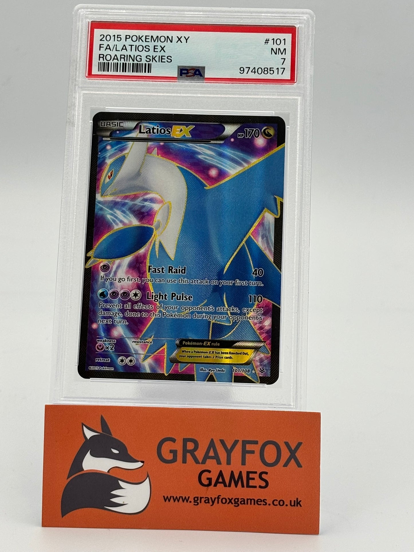 Pokemon XY Latios Ex 101/108 PSA 7 Roaring Skies 2015