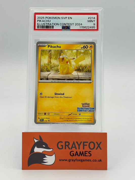 Pokemon Pikachu SVP 214 PSA 9 Graded Illustration Contest 2024