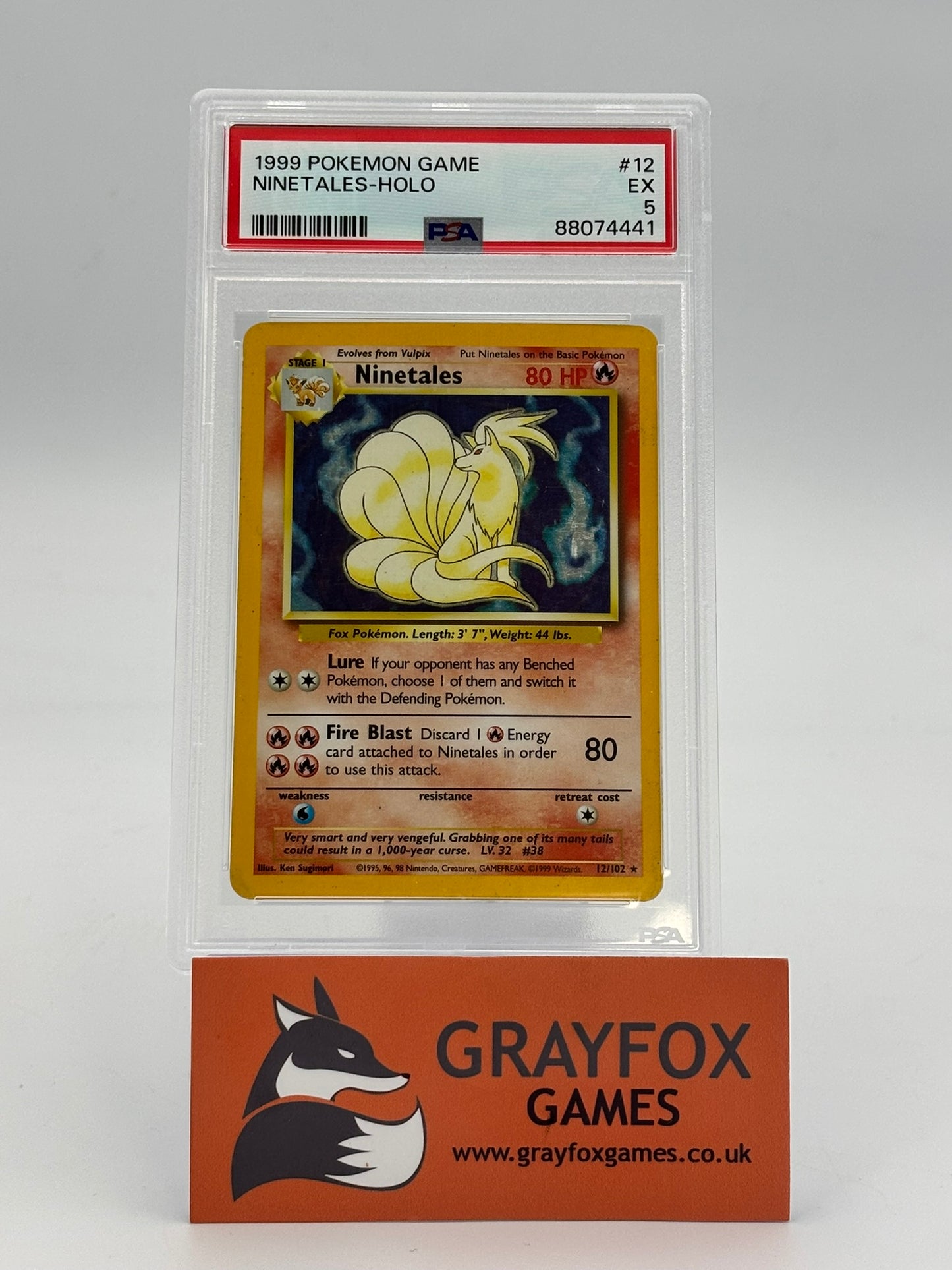 Pokemon Ninetales 12/102 PSA 5 Graded Base Set 1999