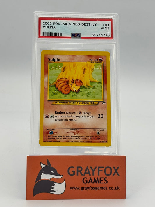 Pokemon Vulpix 91/105 PSA 9 Graded Neo Destiny 2002